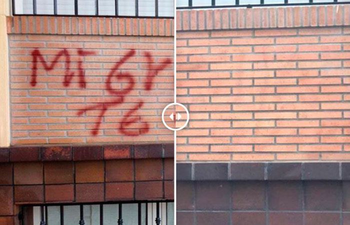 Cómo eliminar una pintada de una fachada